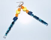 Open To See 5 Different Pairs Of Handcrafted Earrings. Created From Glass Designer Perfume Sample Bottles.Rhinestones, Seed Beads and More.