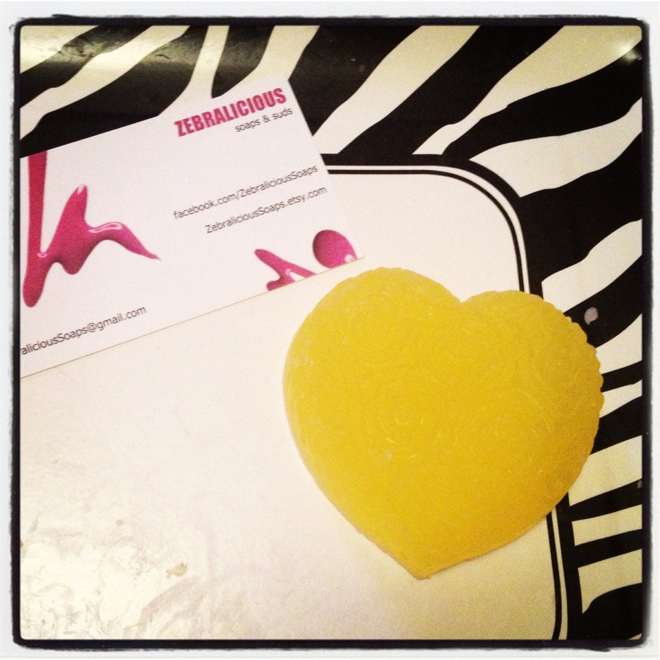 Hand Crafted JASMINE Embossed Heart Soap
