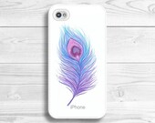 iPhone 4/ 4s 5 Case - Cell Phone Cover - Watercolor Peacock Feather - iPhone HardCase - Girly Fashion -  Peacock Feather N3