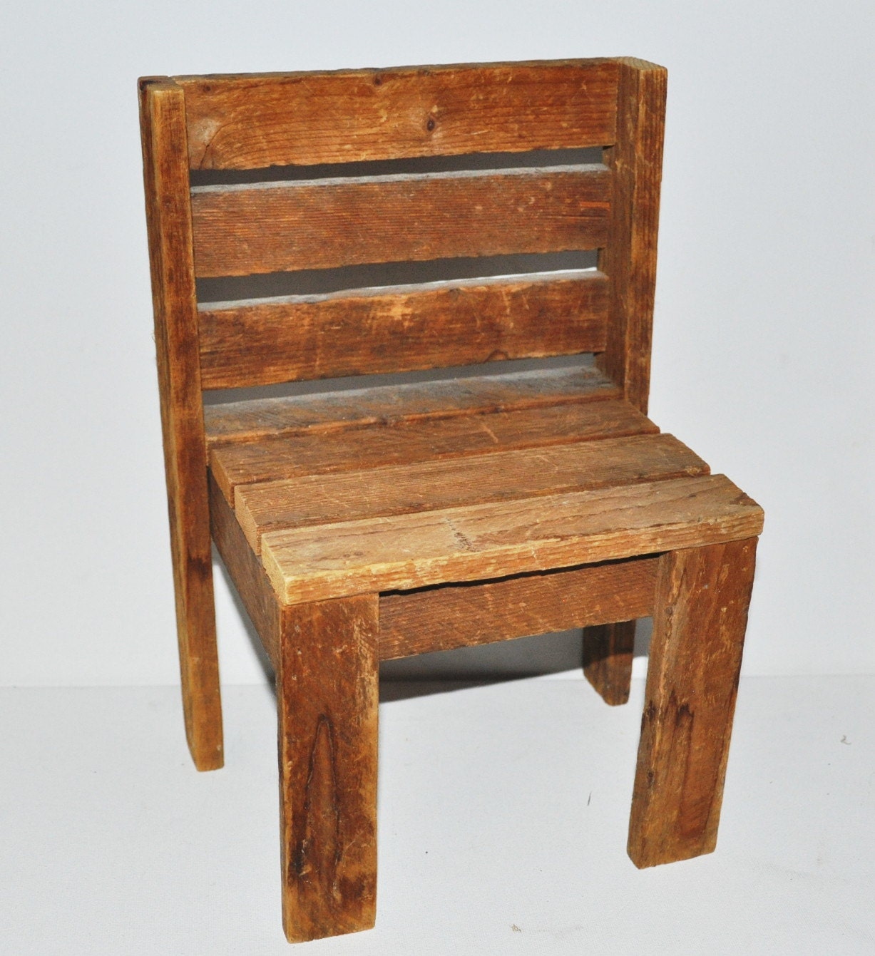 Antique Large Handmade Wooden Doll Chair