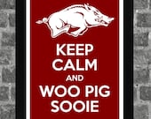 Keep Calm Arkansas Razorbacks NCAA Print Art 11x17