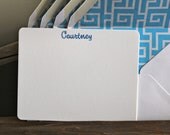Personalized Stationery Nautical Flat Note Card Set-Rope Style with Lined Envelopes