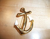 Vintage Gold-tone Anchor Brooch