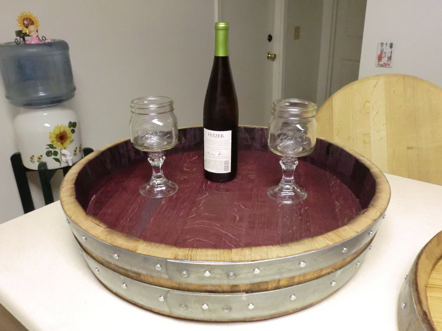 Wine Barrel Serving Center (Lazy Susan)