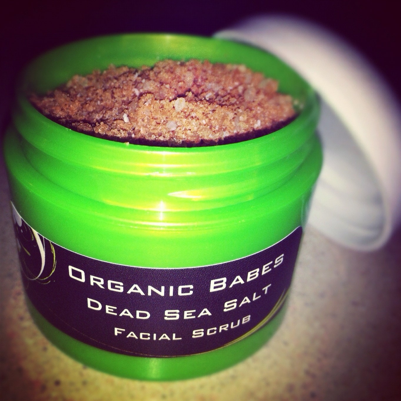 Organic Babes Morocco Red Clay Dead Sea Salt Facial Scrub 4oz jar organic
