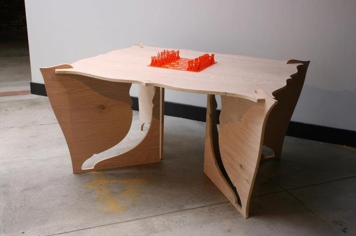 Retromodern Plywood Dining Table