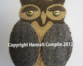 DIY Felted Wool Penny Rug Baby Owl Needle Book -  Full Kit