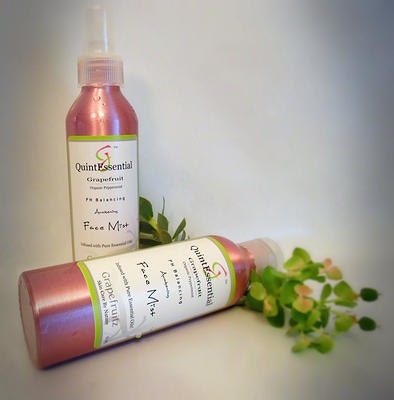 QuintEssential Grapefruit Organic Peppermint Face Mist PH Balancing Toner Super Fine Mister & Cap Natural Organic