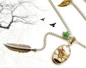 The fairies have their tiffs with the birds Necklace with silver plated charms and gemstones from Peter Pan