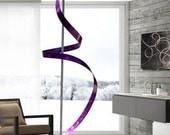 Modern Metal Abstract Purple Freestanding Sculpture Outdoor Garden Art / Ribbon Dancer Jon Allen