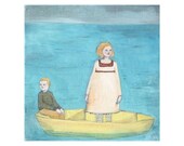 violet and nathaniel finally reached land - print of original oil painting