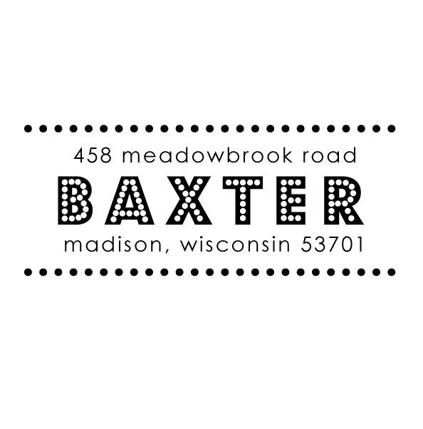 bright lights rubber address stamp - wood handle
