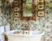 Still Life Photography Paris Blues Bathroom Decor Clawfoot Bathtub dreamy surreal Digital Download Photograph Texture Commercial Use