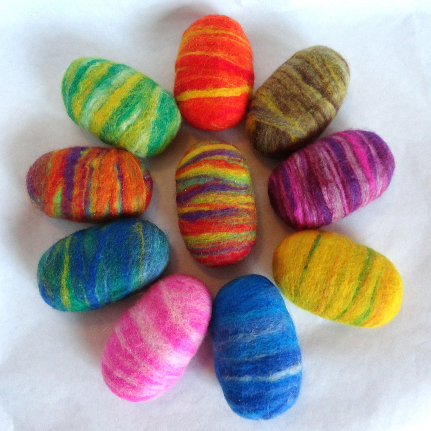 Felted Soap Unique Gift ONE Large Brightly Multicolored 4 Ounce Bar Soap