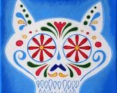 Gato Mirón Grande, Day of the Dead Art Print
