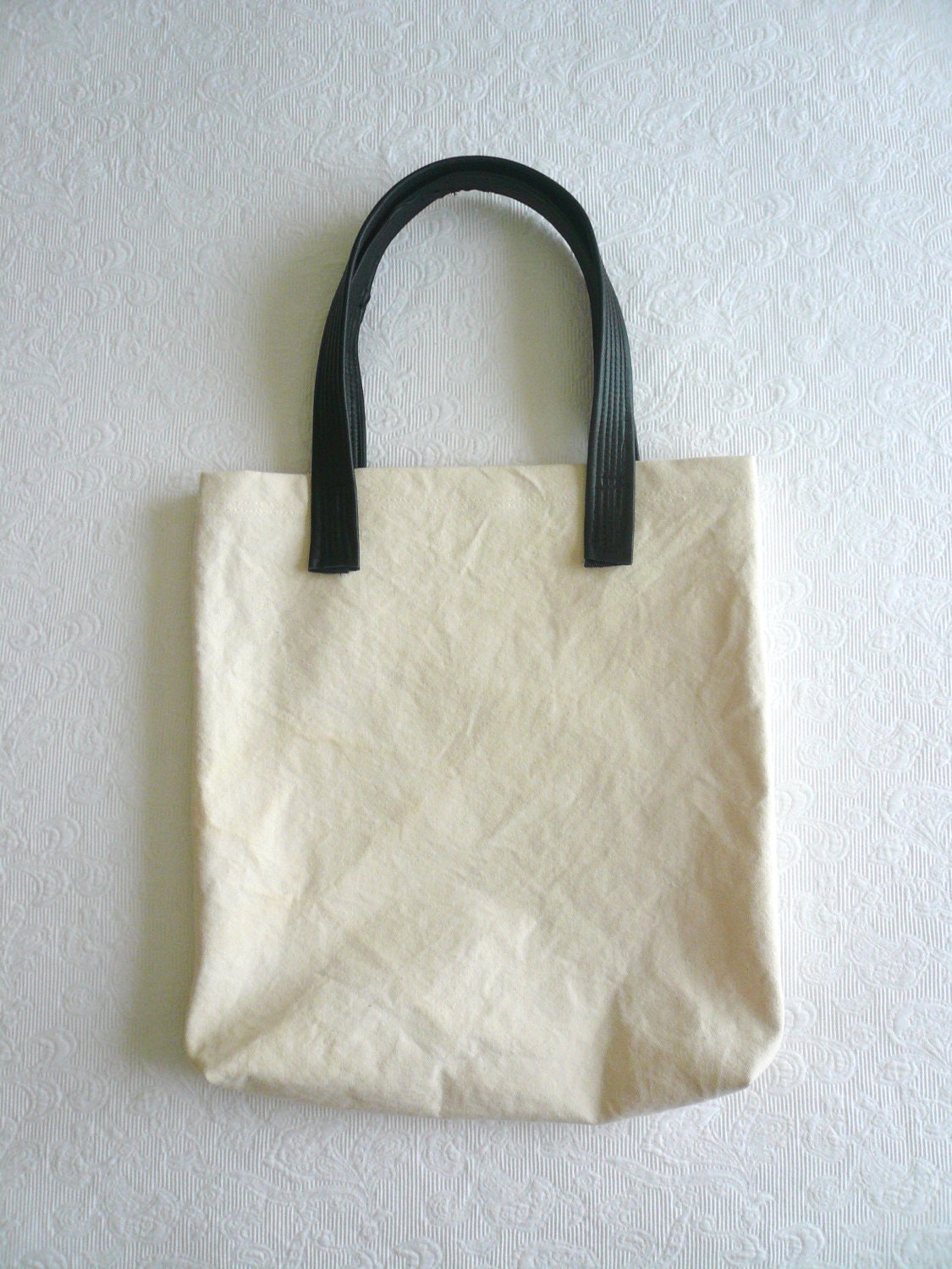 simple tote BAG - canvas and leather