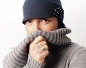 Blue navy bluebell hat. Comfy hat. Women accessories
