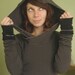 extra long sleeved hooded top CEMENT GREY