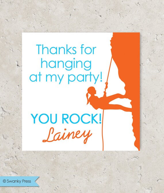 Stickers Gift Tags . Girl's Rock Climbing . for Favors, Treat Bags and Envelope Seals Il_570xn