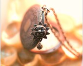 Giant Flowery Locket Necklace with Fabulous Happy Sun....