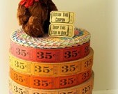 VINTAGE CARNIVAL TICKETS 50 vintage tickets choose your colors Lot A