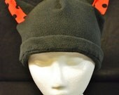 Red and Black Fleece Polka Dot Cat Ear Hat