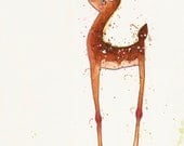 Deer Greeting Card // Blank Illustrated Animal Friendship Birthday Anniversary Mothers Day Gift Card 4" x 6"