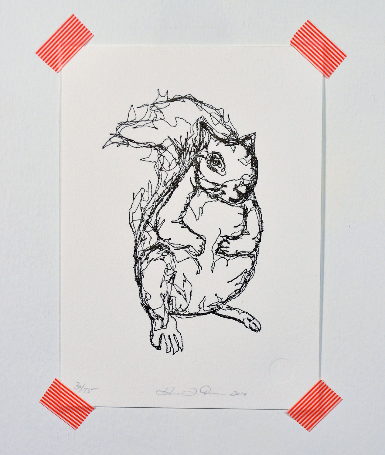 Squirrel - Letterpress Print