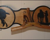 Hat Rack Molesworth Style Wall Hanging Western Cowboy Chic Rustic Carved Cowboy Cowgirl Horse