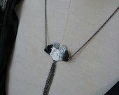 Md Ginkgo tassel necklace in gunmetal - ready to ship