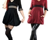 BLACK Vixen K dress by Plastik Wrap, A line knit dress. XS