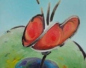 Eschscholtzial 1.   Artist Arienne  Ellis, Original oil on canvas 20x20