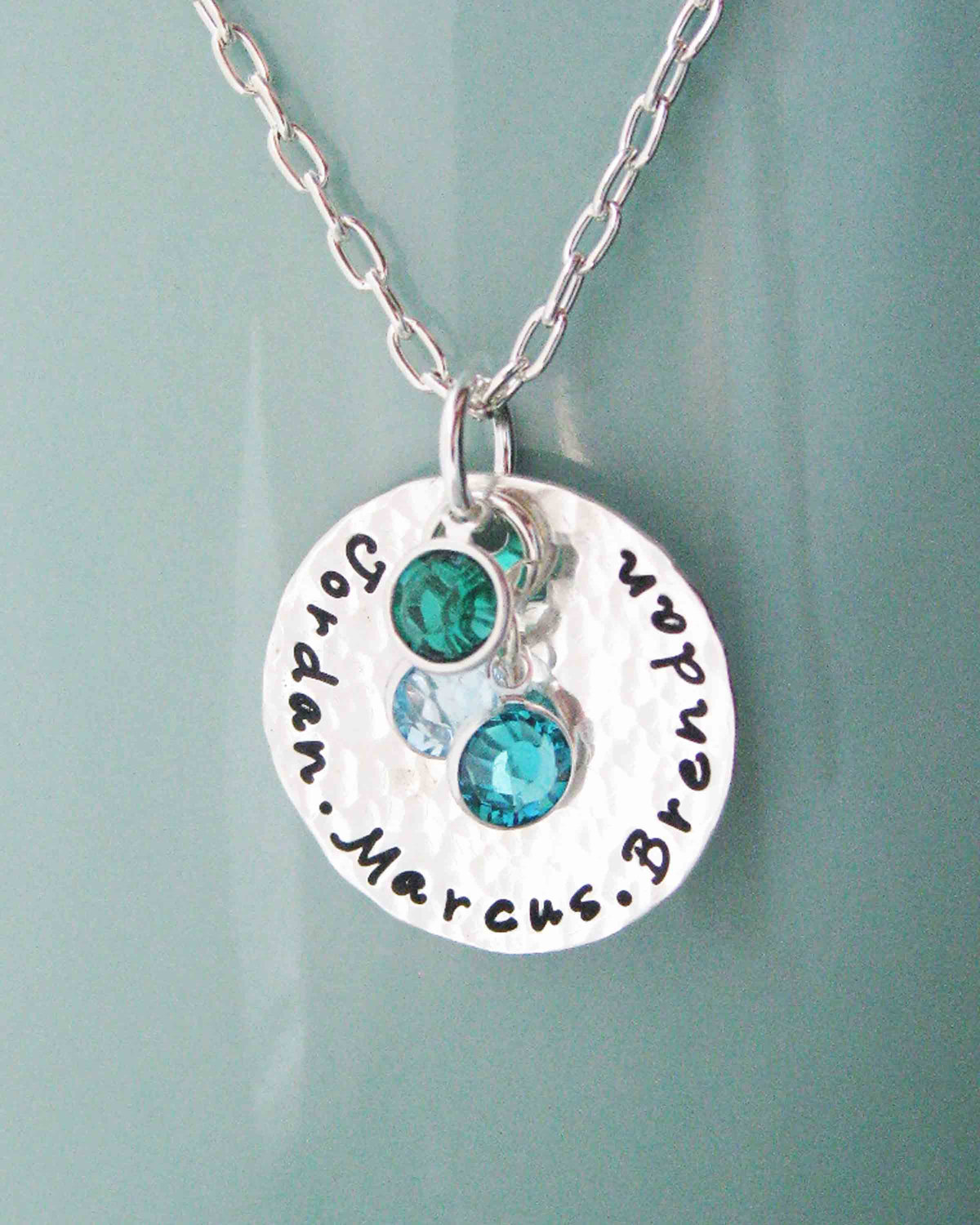 Sterling silver birthstone mother necklace- Custom Personalized Mother necklace Children Child Mom Baby