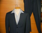 Rat Pack shark Skin Blue And Green Vintage 60s Peg Leg Suit 40 42