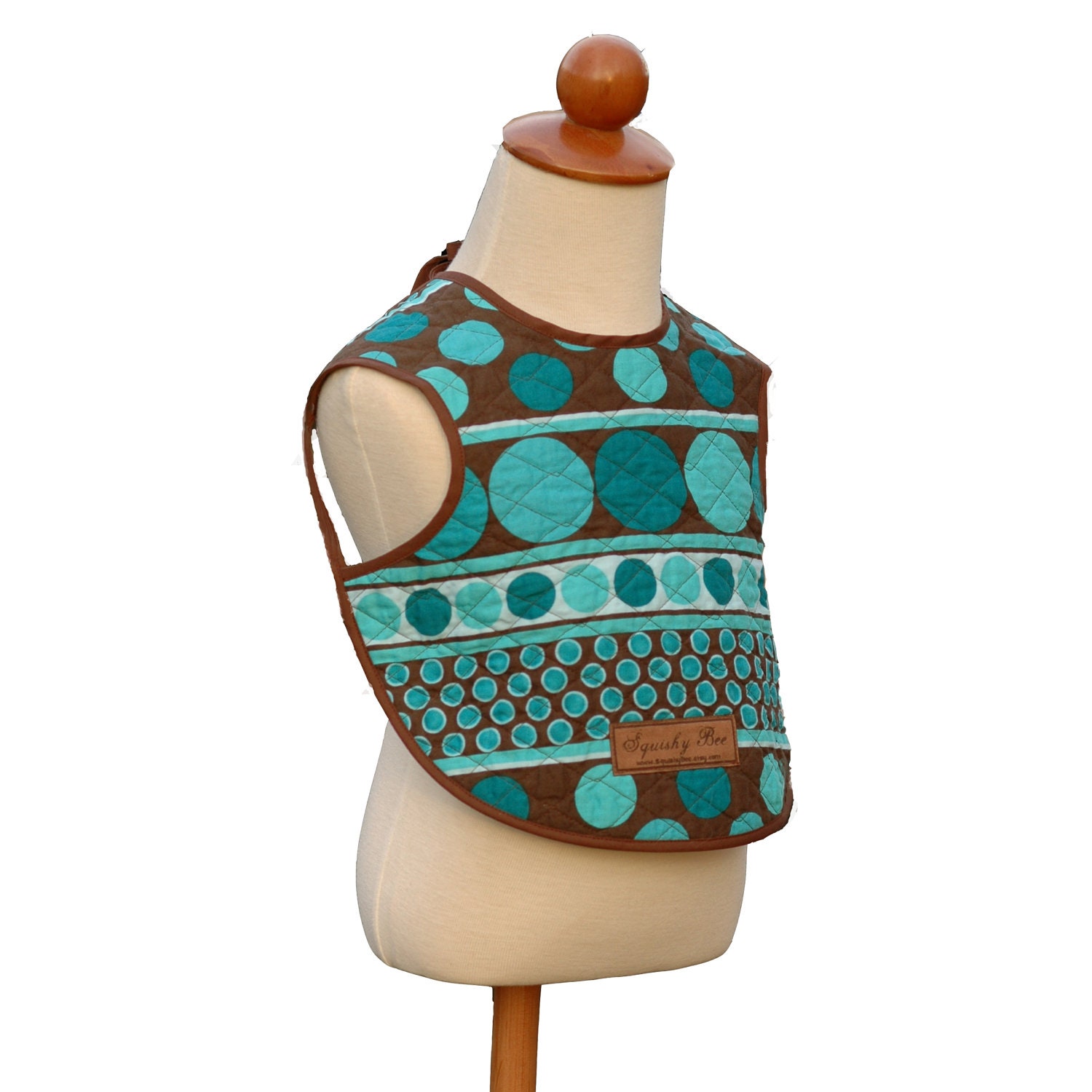 REVERSIBLE Quilted BIB for Baby and Toddler - Mod Dot