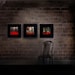 Photography gift set of 3 5x5 photos for Fathers Day - red trees in autumn, red wall decor - nature photography for Ikea ribba