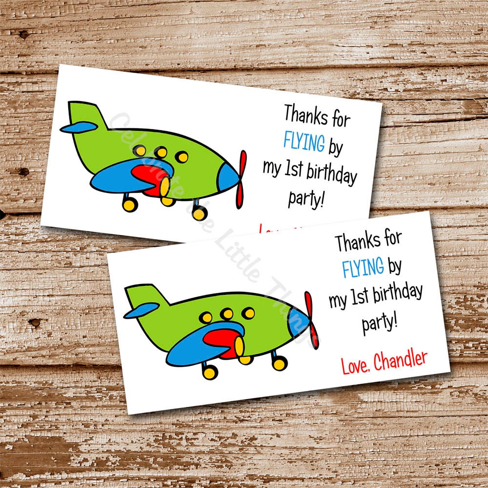 DIY Printable AIRPLANE Treat Bag Toppers : Plane, Personalized - You Print Il_570xn
