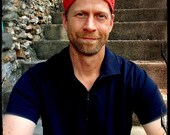RED cotton BEANIE for MEN crochet Cotton hat Kufi cap Skullcap urban hat outdoorsman Crochet Mens hat