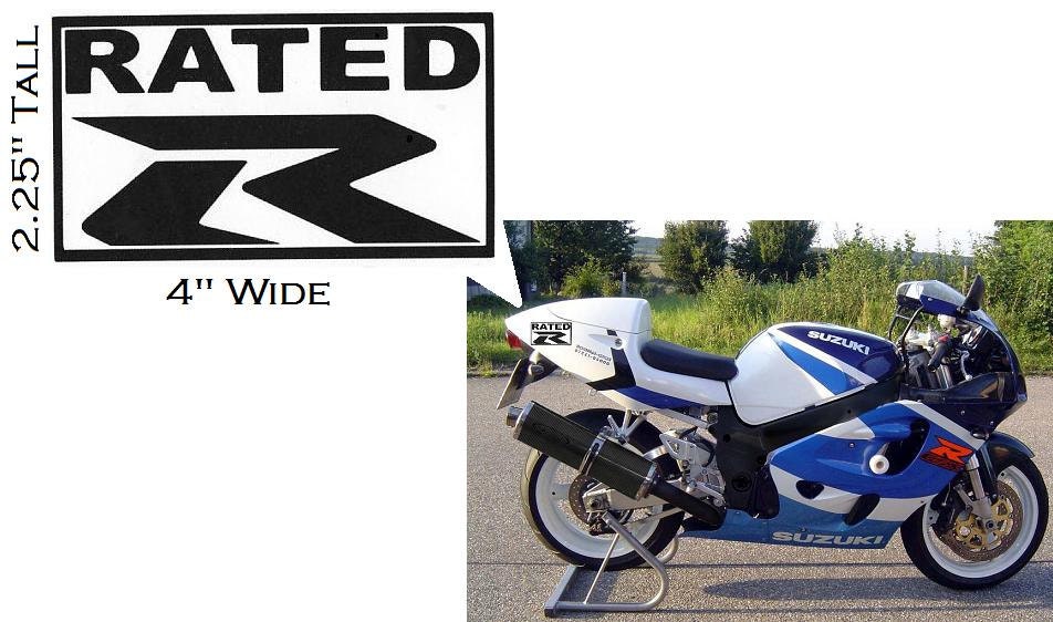 Vinyl Art. Rated R Decal, motorcycle snowmobile car helmet lunchbox laptop