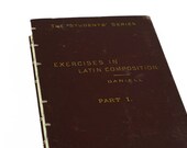 1889 LATIN COMPOSITION Vintage Lined Notebook Journal