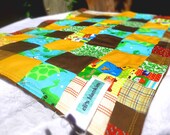 Brown and Yellow Frog Minky Mini Blanket