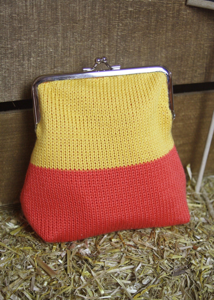 Handmade Knit Purse - Golden Sunset