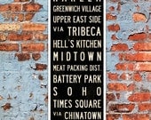 SMALL New York City Subway Sign Art. Bus Scroll. Transit Typography Poster. 12 x 36 Canvas.