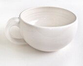 Handmade mug - oversized cappicino mug ceramic in shiny white glaze latte large oversized