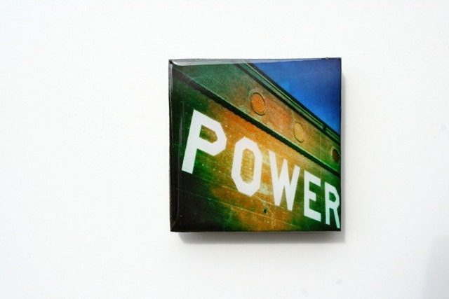 Hipstamagnets: Square Tile Resin Photographic Magnets (Power)