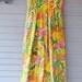 Vibrant Mod Flower Power 70s Long Maxi Split Skirt Pant Dress Wilson Folmar