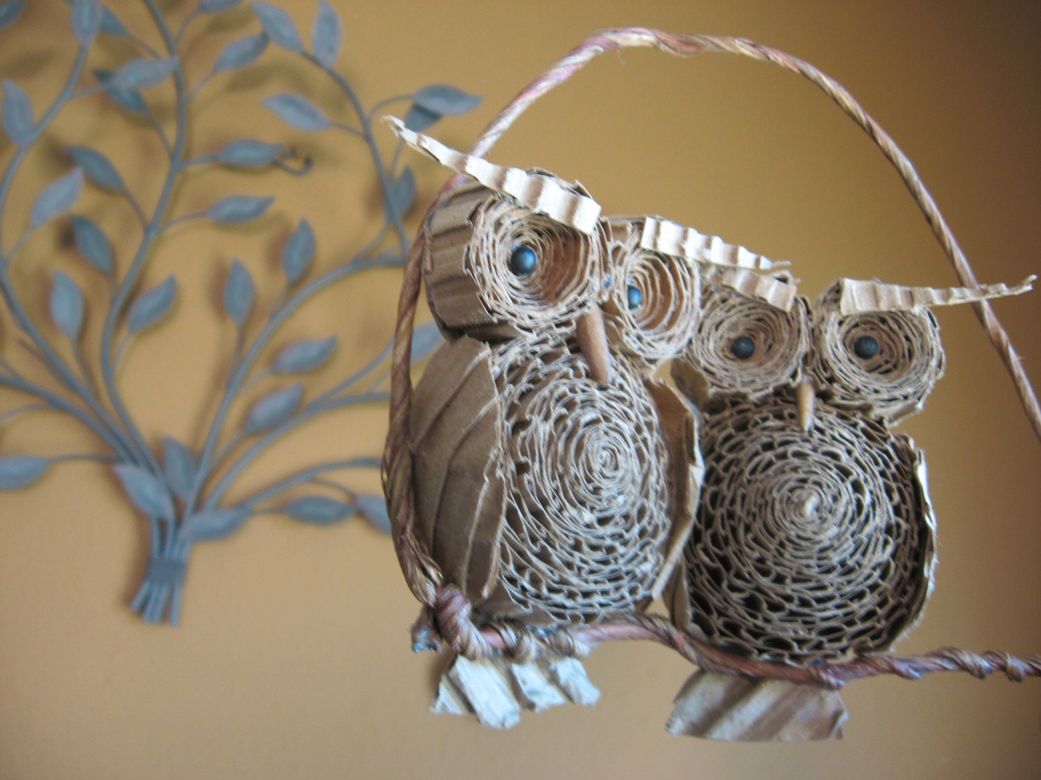 Christmas Ornament Cardboard Owl Duo