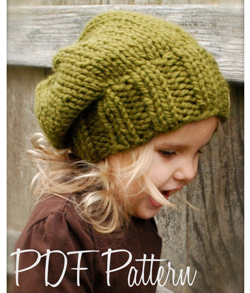 Knitting PATTERN-The Sydnie Slouchy (Toddler, Child and Adult sizes)