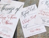 NEW Vintage, Flourishing Script Wedding Invitations. Change colors and wording free.
