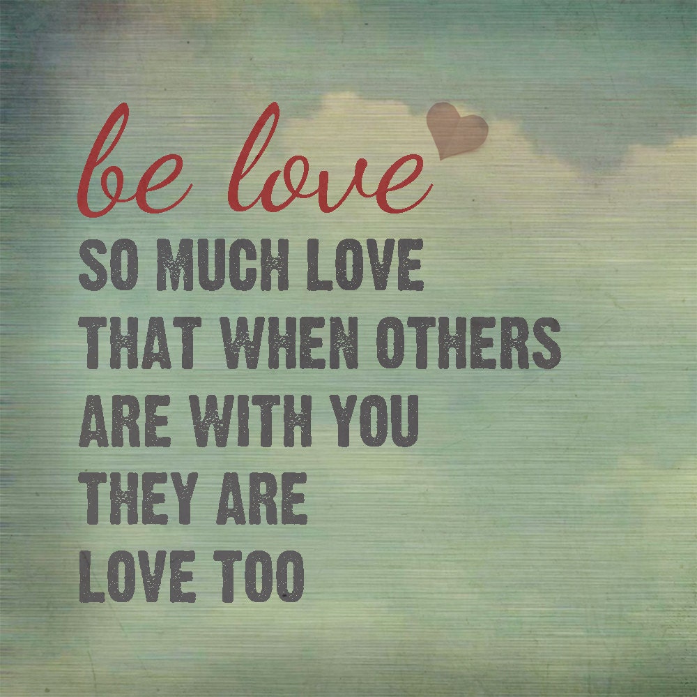 typography print, inspirational quote print, 8x8 wall decor, word art - BE LOVE